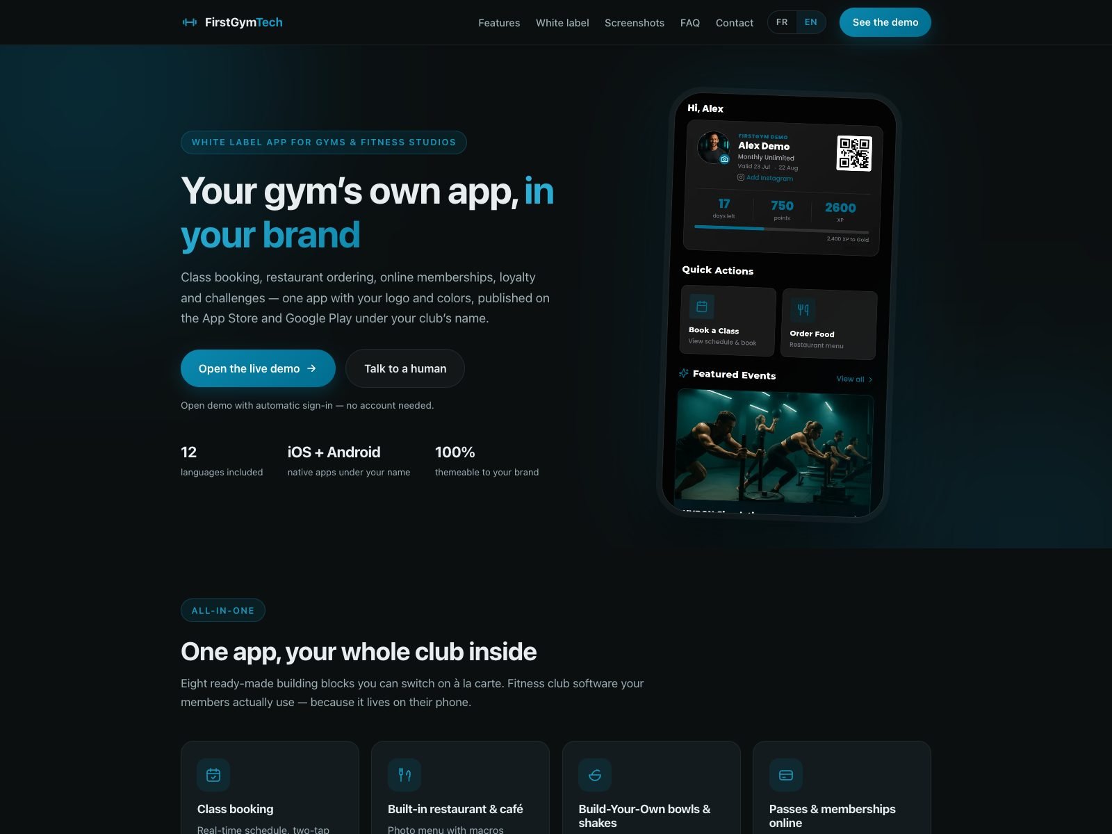 FIRST Gym — Fitness · SaaS